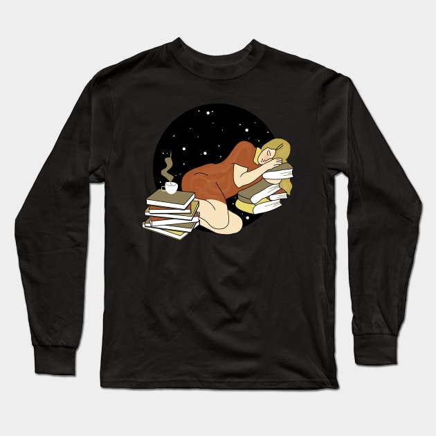 Books and coffee Long Sleeve T-Shirt by Wlaurence